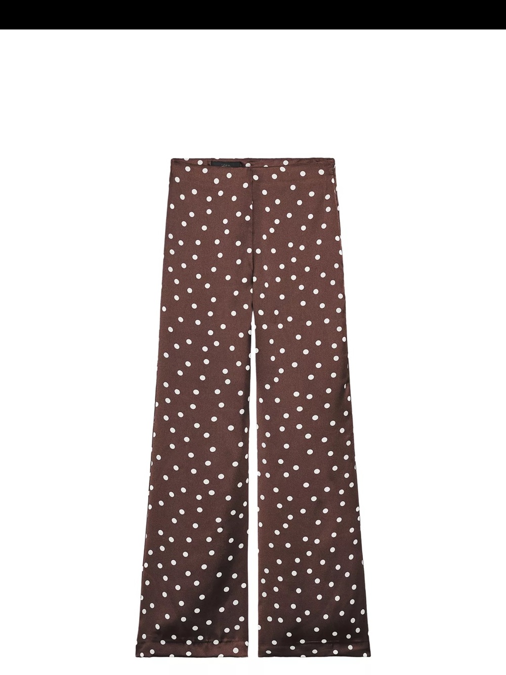 Zara Brown Wide-Leg Polka Dot Trousers